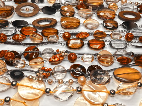 Preview: Jewelry Background Fashion Beads Necklace With Bright Crystals