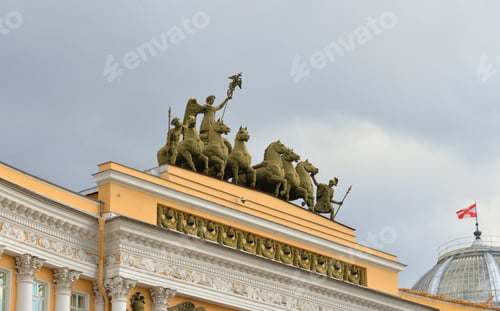 Preview: The Triumphal Chariot On Arch Of The General Staff In Saint Petersburg, Russia.