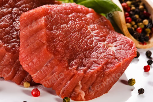 Preview: Raw Beef On White Background
