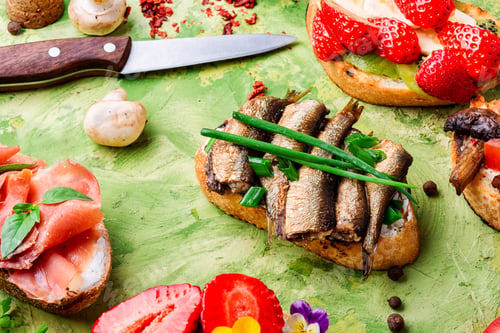 Preview: Variety Of Small Sandwiches.Bruschetta Is Traditional Italian Common Folk Dish.