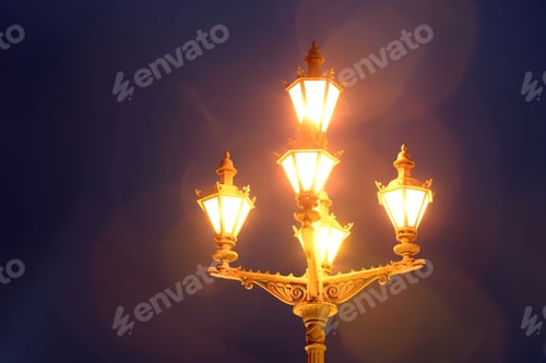 Preview: The Street Lantern In The Classic Style In Petersburg At Night, Russia.