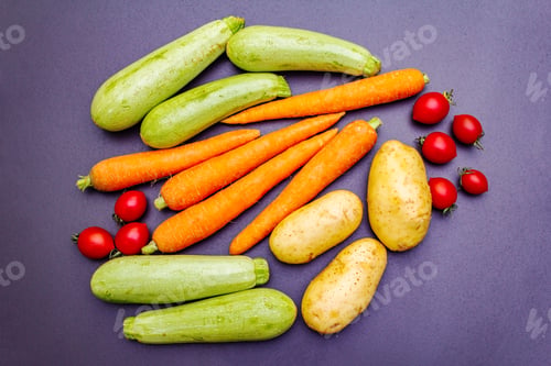 Preview: Fresh Vegetables Cooking Black Stone Background. Organic Ingredients For Cooking Stews, Roasting