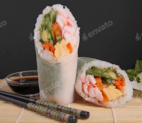 Preview: Vegetarian Sushi And Chopsticks