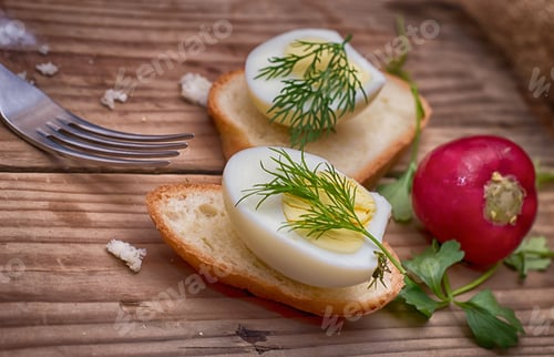 Preview: Cooked Egg With Greenery And Seasonings