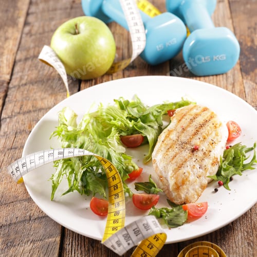 Preview: Chicken Fillet And Lettuce, Diet Food Concept
