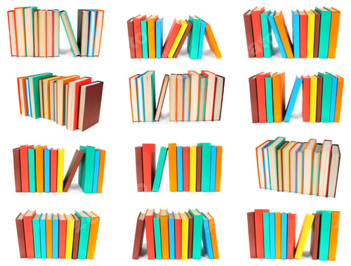 Preview: Set From Piles Of Books. On A White Background.