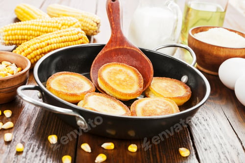 Preview: Pancakes With Corn Flour On The Table