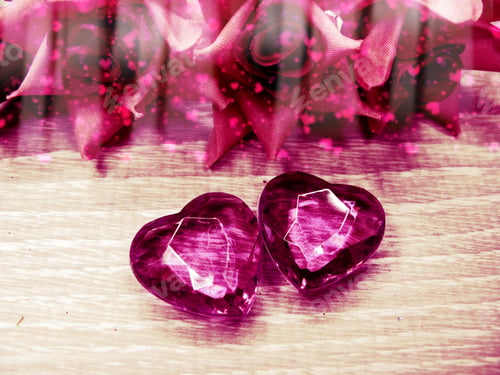 Preview: Greeting Card Love Valentine'S Day With Hearts And Rose Flowers Background Copy Space