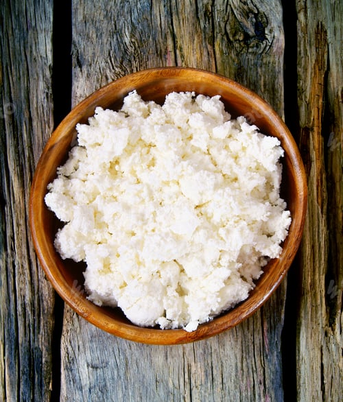 Preview: Cottage Cheese On Wooden Board .