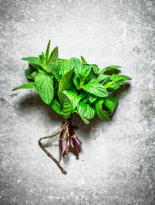 Preview: Bunch Of Fresh Mint. On The Stone Table.