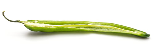 Preview: Green Chili Pepper Half Isolated On White Background