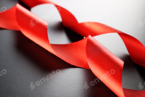 Preview: Red Ribbon On Black