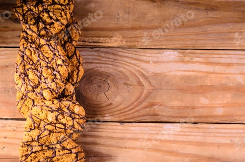 Preview: Chocolate Chip Cookies On A Wooden Table