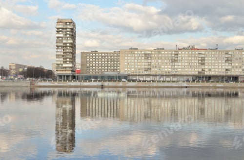 Preview: October Embankment In St.Petersburg At Cloud Spring Day, Russia.