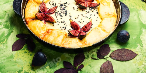 Preview: Autumn Cake, Italian Focaccia With Cottage Cheese And Figs