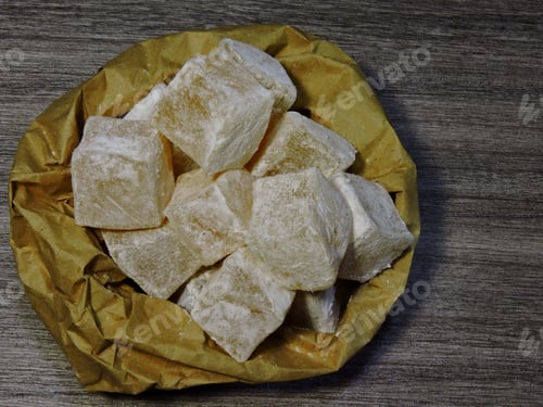 Preview: Turkish Delight In A Paper Bag. Top View.
