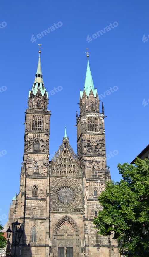 Preview: Gothic Facade Of St Lawrence Church, Nuremberg, Germany