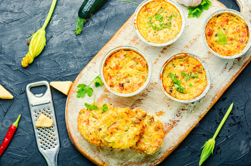 Preview: Vegetable Muffins With Zucchini And Cheese,Healthy Food.