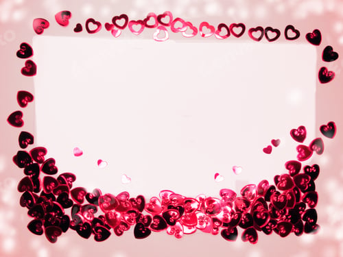 Preview: Greeting Card With Confetti Frame Love Valentine'S Day With Hearts Background