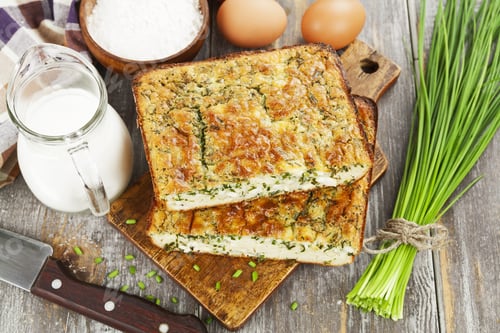 Preview: Pie With Spring Onion And Eggs On The Table