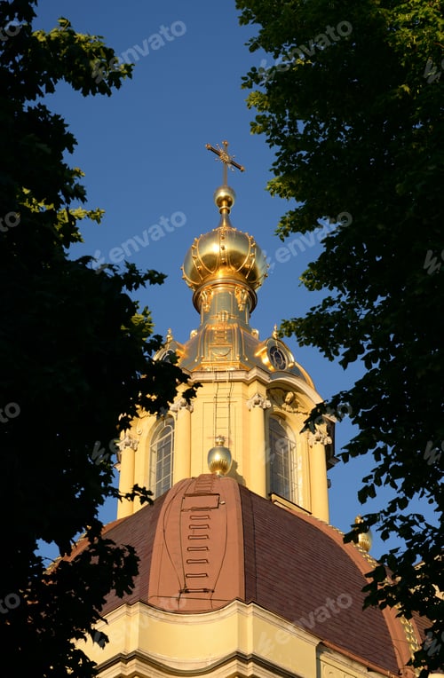 Preview: Peter And Paul Cathedral At Sunny Day In Saint Petersburg, Russia.