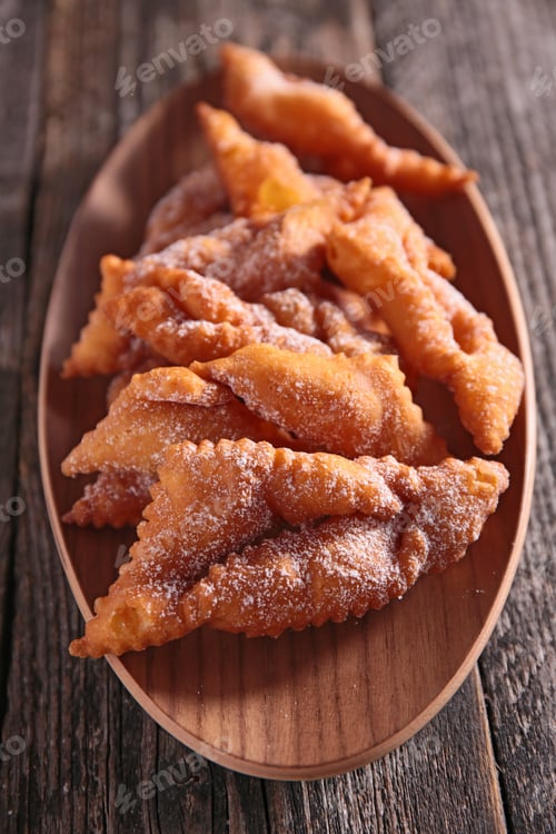 Delicious Angel Wings on a Wooden Plate