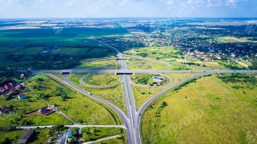 Preview: Landscape Road And Field View From Above