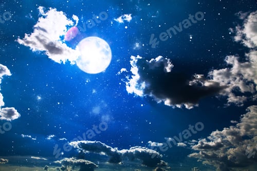Preview: Backgrounds Night Sky With Stars And Clouds.