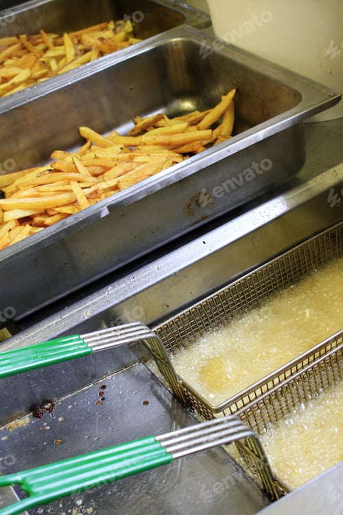 Preview: Frying Chipped Potatoes In Deep Fat Fryer