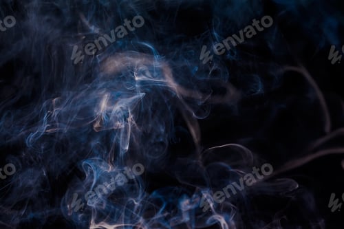 Preview: White Abstract Smoke On A Black Background
