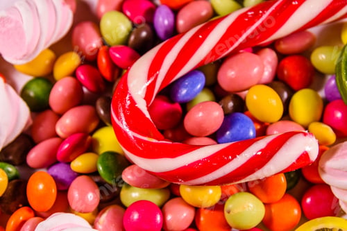 Preview: Texture Of The Many Different Candies For Background