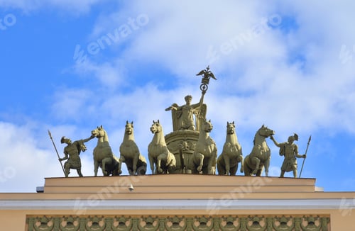 Preview: The Triumphal Chariot On Arch Of The General Staff In Saint Petersburg, Russia.