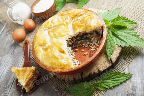 Preview: Pie Nettles, Rice And Canned Fish On The Table