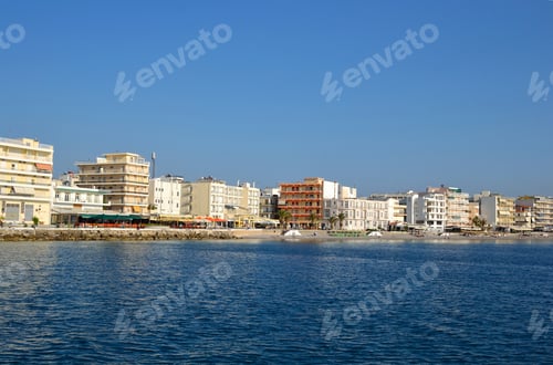 Preview: Embankment In Loutraki Town By Sunny Day, Greece.