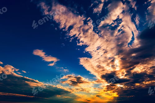 Preview: Blue Sky With White And Grey Clouds