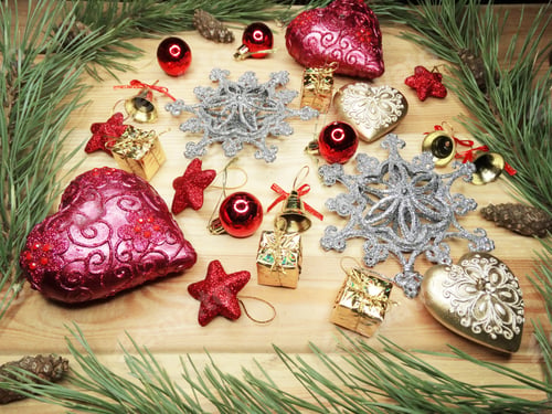 Preview: Christmas Background On Wooden Board