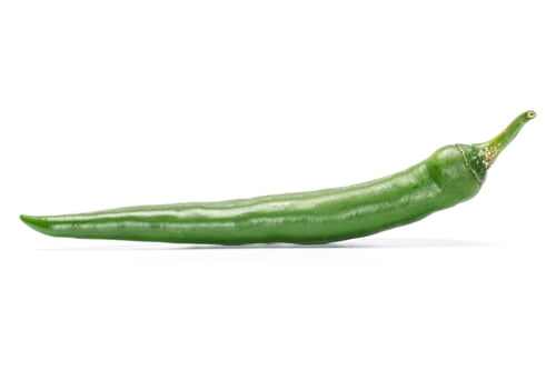 Preview: One Whole Fresh Hot Pepper Isolated On White Background
