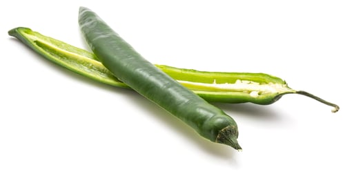 Preview: Green Chili Pepper, Two Halves, Isolated On White Background