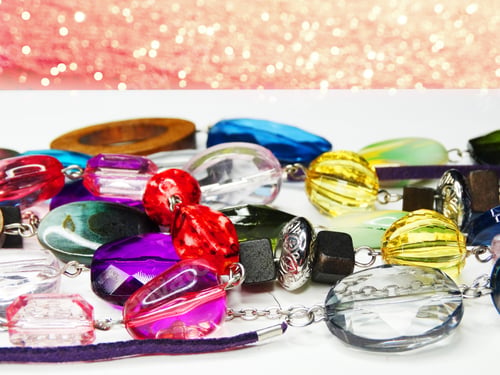 Preview: Jewelry Beads With Bright Colorful Crystals Luxury Fashion Accessory Background