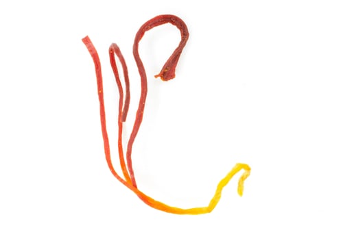 Preview: One Whole Glowing Dry Shaffron Thread Flatlay Isolated On White Background