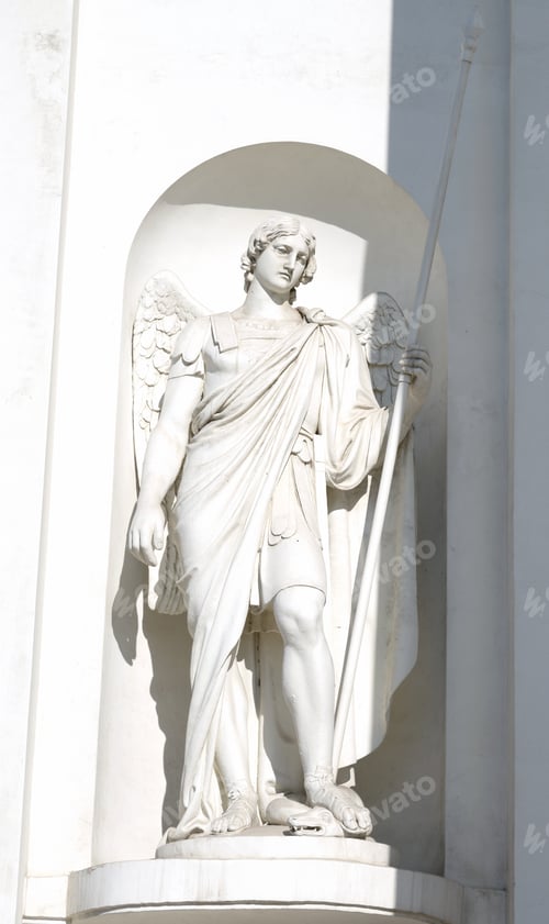 Preview: Statue Of Angel. Fragment Of Trinity Cathedral Orthodox Cathedral In Troitsky Prospekt In The