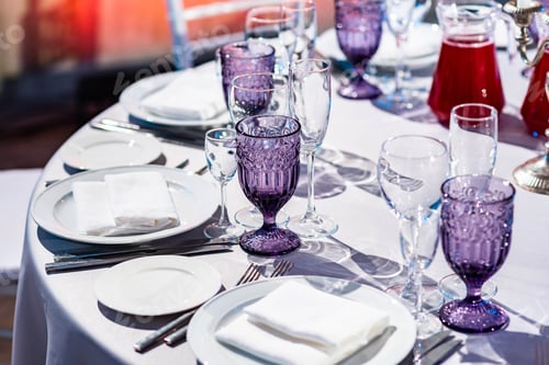 Preview: Classy Elegant Table Wedding Hall, Eve Or Dinning Or Other Function Facility With Colorful Ceiling