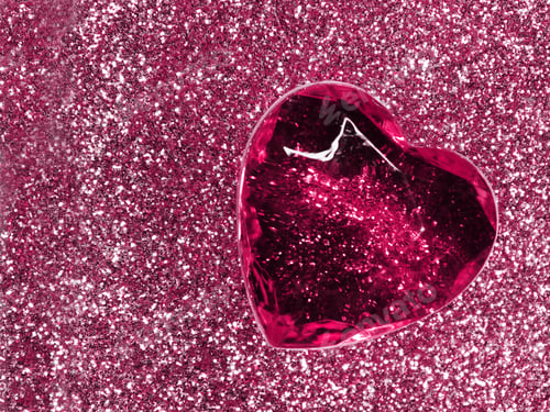 Preview: Crystal Gem Heart Love Valentine'S Day On Shiny Glitter Background