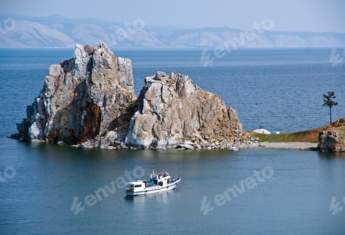 Preview: Rock Shamanka At Headland Burhan .Olkhon Island, Lake Baikal, Siberia, Russia