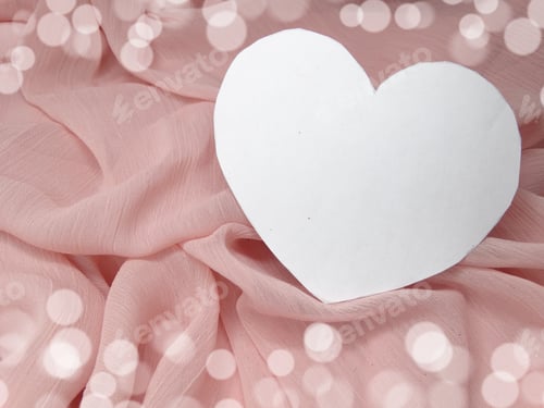 Preview: Pink Silk Fabric Love Valentine'S Day With Heart Form Background