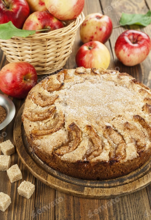 Preview: Homemade Apple Pie With Cinnamon On The Table