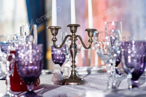 Preview: Classy Elegant Table Wedding Hall, Eve Or Dinning Or Other Function Facility With Colorful Ceiling