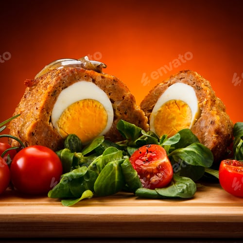 Preview: Roast Stuffed Meat With Boiled Egg