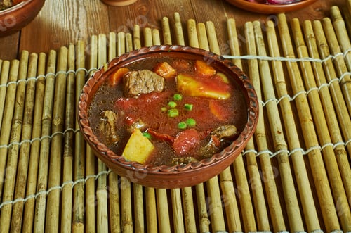 Preview: Hamisgulyas - Traditional Hungarian Goulash Soup. Close Up