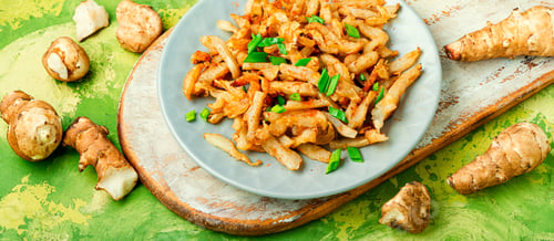 Preview: Fried Jerusalem Artichoke Roots Or French Fries.
